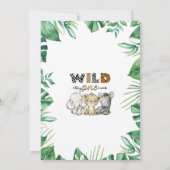 Safari Wild One 1st Birthday Lion Zebra Party Kaart (Achterkant)