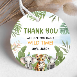 Safari Wild One 1st Boy Verjaardag Bedankjes Labels