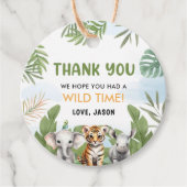 Safari Wild One 1st Boy Verjaardag Bedankjes Labels (Voorkant)