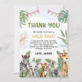 Safari Wild One 1st Boy Verjaardag Bedankkaart (Voorkant)