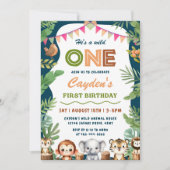 Safari Wild One 1st Boy Verjaardag Kaart (Voorkant)