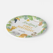 Safari Wild One Animals Birthday Party Papieren Bordje (Gekanteld)