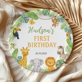 Safari Wild One Animals Birthday Party Papieren Bordje