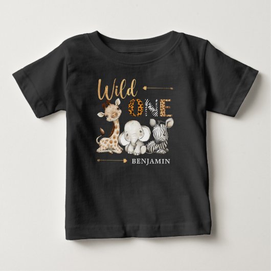 Safari Wild One Baby Animals 1e verjaardag (Voorkant)