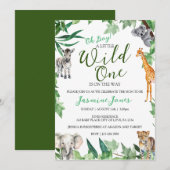 Safari Wild One Baby Boy Shower Kaart (Voorkant / Achterkant)