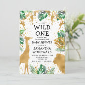 Safari Wild One Baby shower Invitation (Staand voorkant)