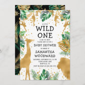 Safari Wild One Baby shower Invitation (Voorkant / Achterkant)