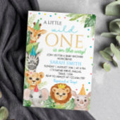 Safari Wild One Baby shower Invitation Kaart