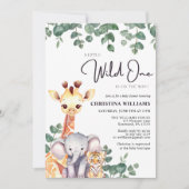 Safari Wild One-Baby shower Kaart (Voorkant)