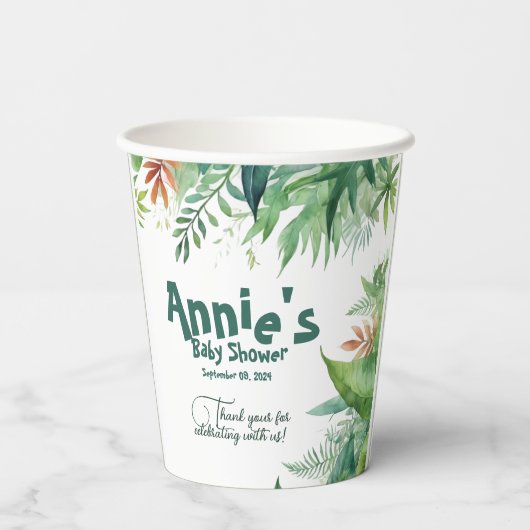 Safari Wild One-Baby shower Papieren Bekers (Achterkant)