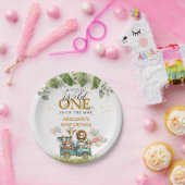 Safari Wild One-Baby shower Papieren Bordje (Feest)