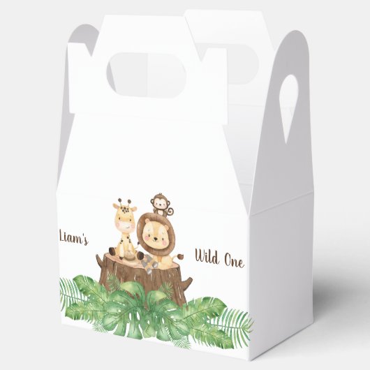 Safari Wild One-ballonnen Bedankdoosjes (Geopend)