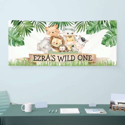 Safari Wild One Birthday Banner (Beurs)