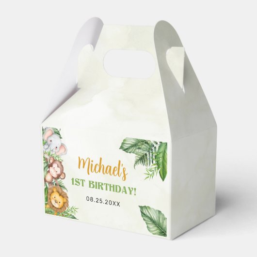 Safari Wild One Birthday Bedankdoosjes (Voorkant Zijde)