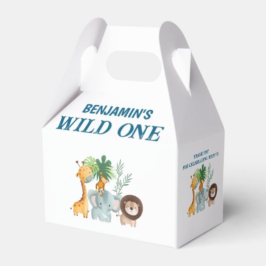 Safari Wild One Birthday Bedankdoosjes (Achterkant)