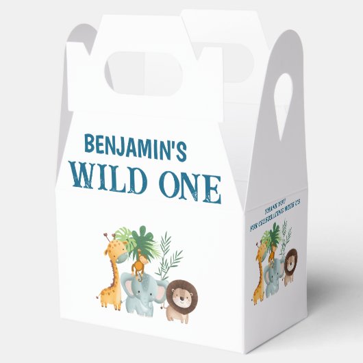 Safari Wild One Birthday Bedankdoosjes (Geopend)