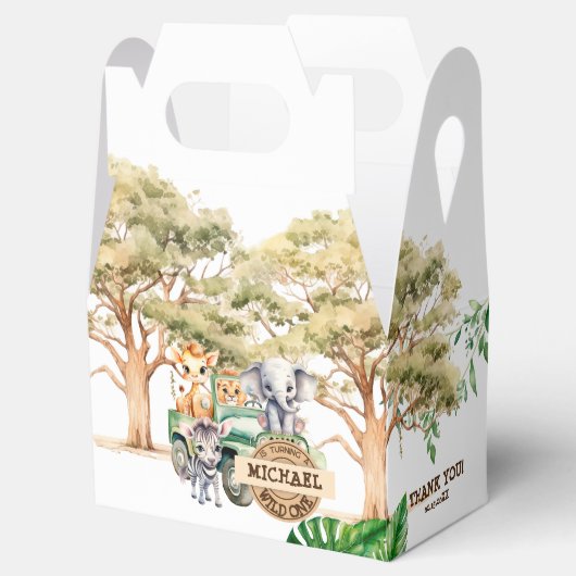 Safari Wild One Birthday Bedankdoosjes (Geopend)