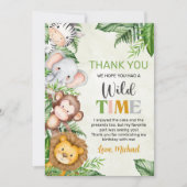 Safari Wild One Birthday Bedankkaart (Voorkant)