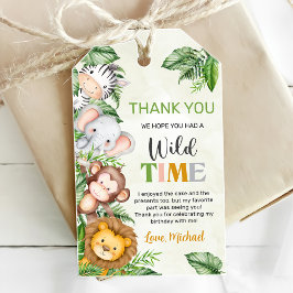Safari Wild One Birthday Cadeaulabel