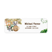 Safari Wild One Birthday Etiket (Voorkant)