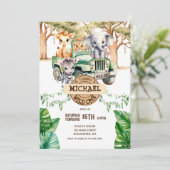 Safari Wild One Birthday Invitation Kaart (Staand voorkant)