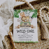 Safari Wild One Birthday Invitation Kaart
