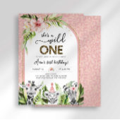 Safari Wild One Birthday Invitation Kaart