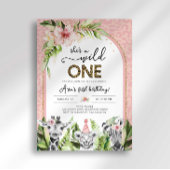 Safari Wild One Birthday Invitation Kaart