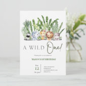 Safari Wild One Birthday Kaart (Staand voorkant)