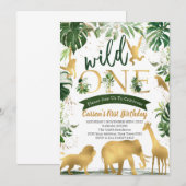 Safari Wild One Birthday Kaart (Voorkant / Achterkant)
