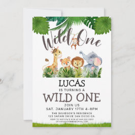 Safari Wild One Birthday Kaart