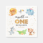 Safari Wild One Birthday Napkins Servet (Voorkant)