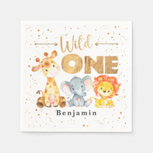 Safari Wild One Birthday Napkins Servet