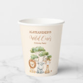 Safari Wild One Birthday Papieren Bekers (Voorkant)