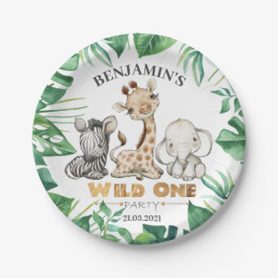 Safari Wild One Birthday Papieren Bordje