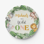Safari Wild One Birthday Papieren Bordje (Voorkant)
