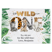 Safari Wild One Birthday Party Groot Cadeauzakje (Achterkant)