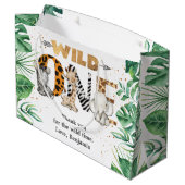 Safari Wild One Birthday Party Groot Cadeauzakje (Achterkant Gekanteld)