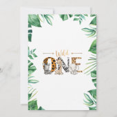 Safari Wild One Birthday Party Invitation Kaart (Achterkant)