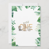 Safari Wild One Birthday Party Invitation Kaart (Achterkant)