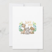 Safari Wild One Birthday Party Invitation Kaart (Achterkant)
