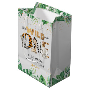 Safari Wild One Birthday Party Medium Cadeauzakje