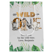 Safari Wild One Birthday Party Medium Cadeauzakje (Achterkant)