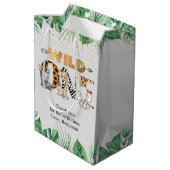 Safari Wild One Birthday Party Medium Cadeauzakje (Achterkant Gekanteld)