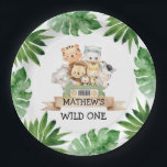 Safari Wild One Birthday Party Paper Borden Papieren Bordje<br><div class="desc">Safari Wild One Birthday Party Paper Borden. Overeenkomende objecten in ons ontwerp van Cava-winkels</div>