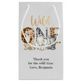 Safari Wild One Birthday Party Small Gift Bag Klein Cadeauzakje (Achterkant)