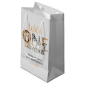 Safari Wild One Birthday Party Small Gift Bag Klein Cadeauzakje (Voorkant Gekanteld)