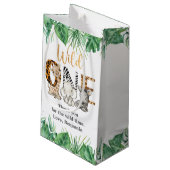 Safari Wild One Birthday Party Small Gift Bag Klein Cadeauzakje (Achterkant Gekanteld)