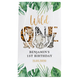 Safari Wild One Birthday Party Small Gift Bag Klein Cadeauzakje