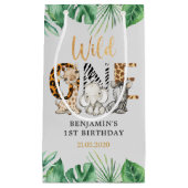 Safari Wild One Birthday Party Small Gift Bag Klein Cadeauzakje (Voorkant)